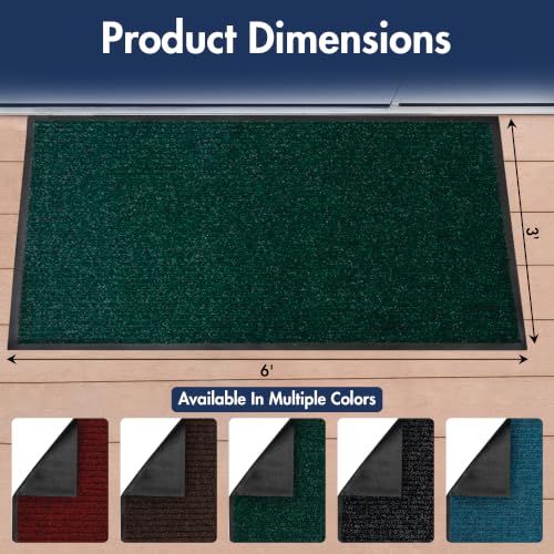 Notrax 109 Industrial Door Mat, 3' x 6' Green, Made in the USA - color: Hunter Green, size: 3' x 6' (Rectangular)