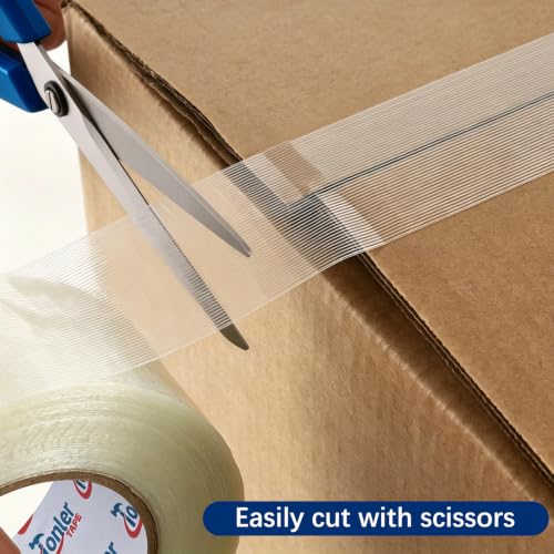Filament Strapping Tape 1/2" x 60Yd 3 Rolls 6.2mil Fiberglass - size: 3 Rolls 0.5in x 60 Yd