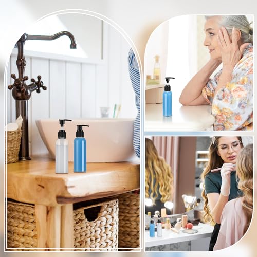 Nuenen 48 Pcs 4oz/120ml Lotion Bottles with Pump, Black and Clear - color: Black and Clear