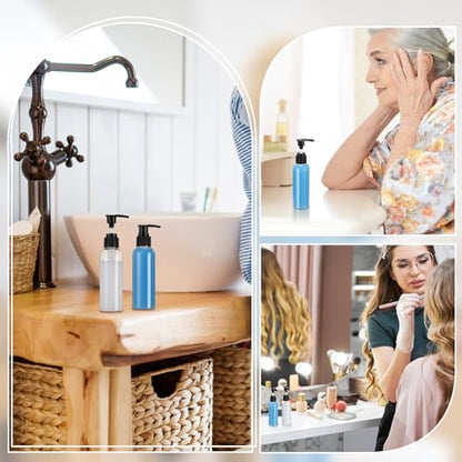 Nuenen 48 Pcs 4oz/120ml Lotion Bottles with Pump, Black and Clear - color: Black and Clear