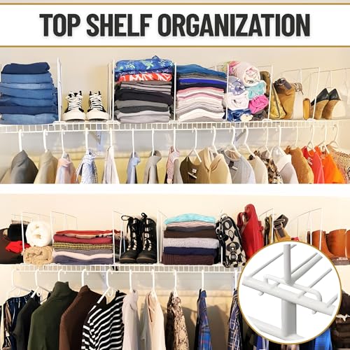 Evelots 4-Pack Wire Shelf Dividers, Tall Steel Closet Shelf Divider - size: Set of 4, style: WIRE Shelf Dividers