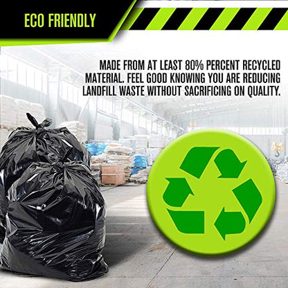 Heavy Duty 65 Gallon Black Trash Bags - (Pack of 50) 1.6 MIL - 50" x 58" Industrial Garbage Bags Premium Quality Plastic Can Liners for Recycling, Bottles, Cans, Contractors, Toter, Rubbermaid