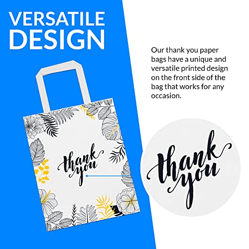 Reli. Thank You Paper Bags with Handles (110 Bulk) White