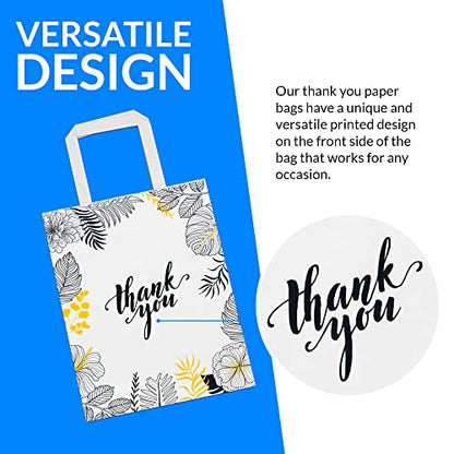 Reli. Thank You Paper Bags with Handles (110 Bulk) White