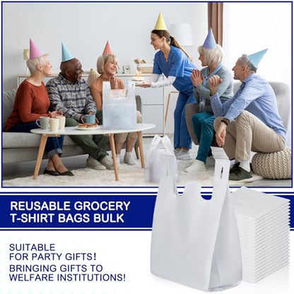 Windyun Large Grocery Bags Bulk Non Woven Totes - color: White
