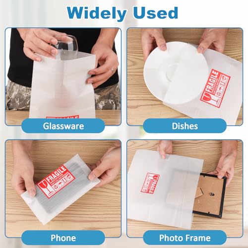 560 Pcs Packing Foam Pouches Kit with Fragile Label Sheet 4 Sizes Cushion Wrap Material for Transportation Moving Supplies Kitchen Dish Plate Glasses Cup(14 x 14'',12 x 12'',12 x 7.5'',7.5 x 7.5 inch)