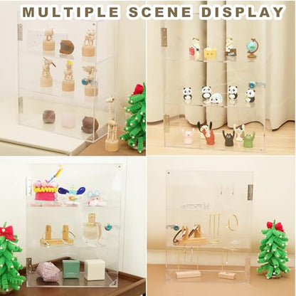 3 Shelf Locking Display Case with Key, Acrylic Countertop Cabinet - size: Acrylic Display Case-3