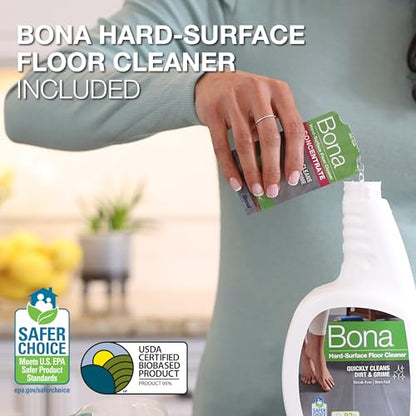Bona Multi-Surface Floor Care Kit - Includes Microfiber Mop, Microfiber Cleaning Pad, Hardwood Floor Cleaning Solution, and Multi-Surface Floor Cleaning Solution - Kit for Hard Floors - style: Multi-Surface Care Kit