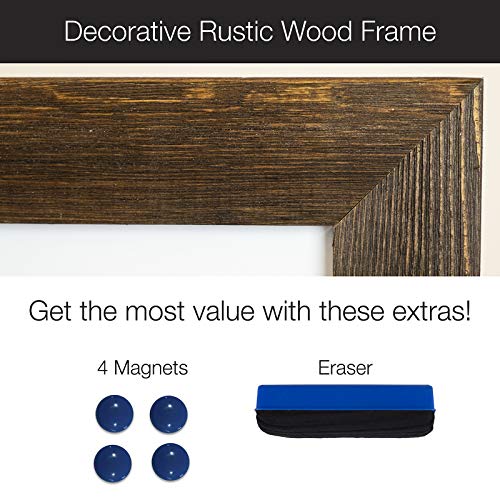 Excello Global Products Rustic Wooden Magnetic Dry Erase Whiteboard, 24"x36" - color: Brown