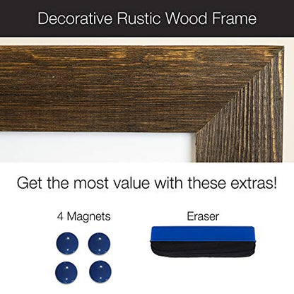 Excello Global Products Rustic Wooden Magnetic Dry Erase Whiteboard, 24"x36" - color: Brown