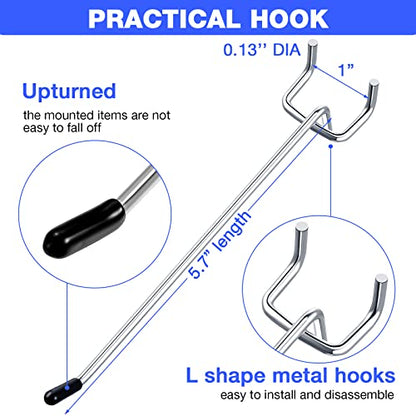 Moxweyeni 6 Inch 100 Pcs Pegboard Hooks Peg Board Stainless Steel Hangers - size: 6 Inch
