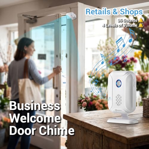 Hendun Motion Sensor Door Bell Chime for Business, Commercial Ring Bell - color: 1 Receiver & 2 Transmitters
