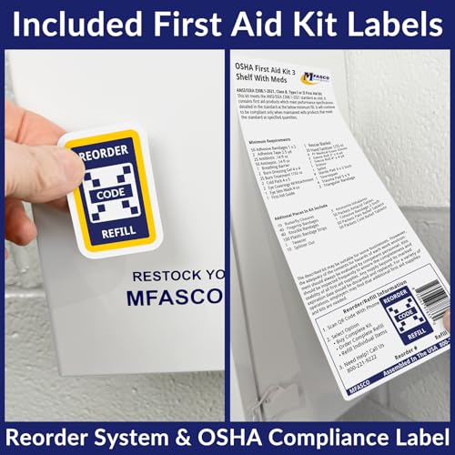 MFASCO Workplace First Aid Kit Refill with OTC Medications 546 Pieces - size: 3 Shelf, style: w/ 546 Pieces no Cabinet