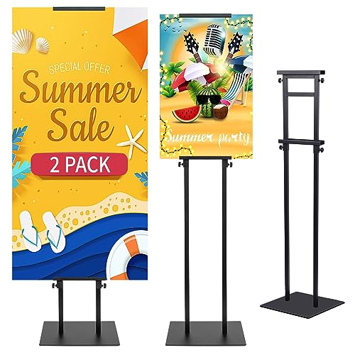 Poster Stand for Display, Adjustable Heavy Duty Poster Board Stand - size: Double-Pole Poster Stand 2 Pack