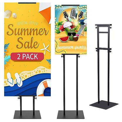 Poster Stand for Display, Adjustable Heavy Duty Poster Board Stand - size: Double-Pole Poster Stand 2 Pack