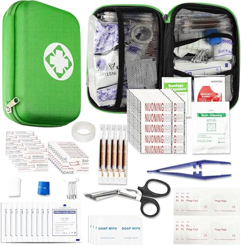 First Aid Kit 276PCS Car Home Camping Essentials Green Emergency Kit - color: Green-276pcs