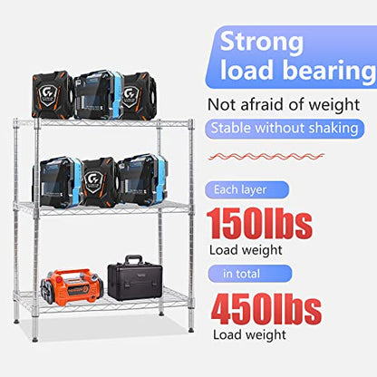 FDW | 3-Tier Wire Shelf | 23" x 13" x 30" | Chrome - color: Chrome, size: 23×13×30