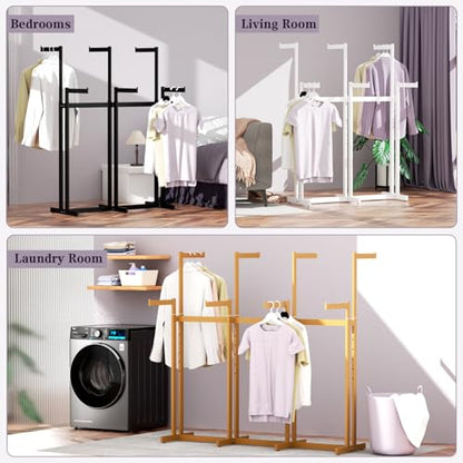 Retail Clothing Rack - for Hanging Clothes - Rolling Metal Garment Racks Heavy Duty, Gold Commercial Clothing Display Rack with Wheels, Tall Sturdy Stand Clothing Racking (8 Arm,Gold) - color: Gold, size: 8Arm