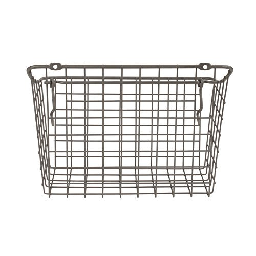 Spectrum Large Wire Basket Pegboard Wall Organizer Metal Pegboard Storage Bin Dual Mounting System for Garage Tools Workshop Supplies Craft Room Organization & Accessories, Industrial Gray