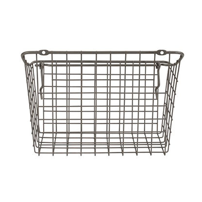 Spectrum Large Wire Basket Pegboard Wall Organizer Metal Pegboard Storage Bin Dual Mounting System for Garage Tools Workshop Supplies Craft Room Organization & Accessories, Industrial Gray