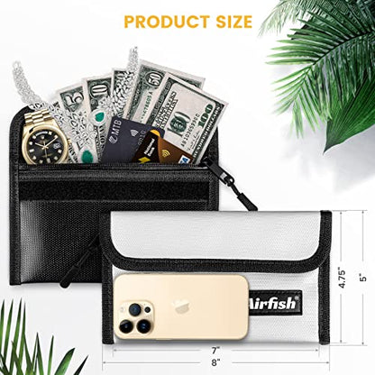 Fireproof Wallet, 5 x 8 inches, Waterproof Cash Bag with Zipper, Small Fireproof Cash Bag for Valuables - color: Silver, size: 4 Pack
