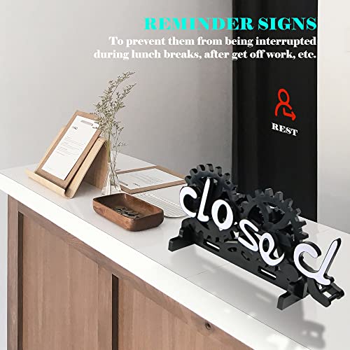 Open Closed Business Sign, Suction Cup Ultra Manual Mechanical Gear Conversion, Double Sided, for Restaurant, Bar, Hotels, Cafes (Placement) - color: Placement