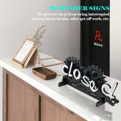 Open Closed Business Sign, Suction Cup Ultra Manual Mechanical Gear Conversion, Double Sided, for Restaurant, Bar, Hotels, Cafes (Placement) - color: Placement