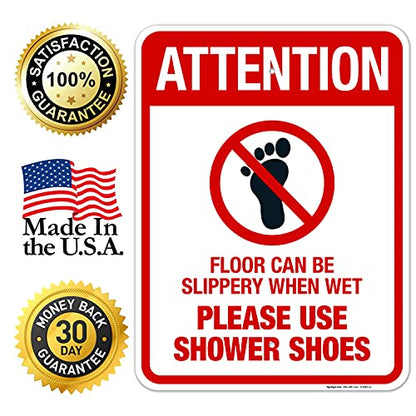Floor Can Be Slippery When Wet Sign, - size: 18x24