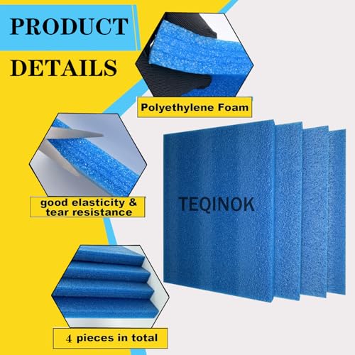 4Pack Customizable Polyethylene Foam Sheets 39.8cmX29.8cmX2.5cm Thickened Foam Pad for Cases & Tools - Blue Foam Sheet for Packaging & Crafts - color: Blue