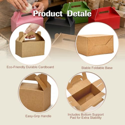 Aosric Small Kraft Gable Boxes 3.5 x 3.5 x 6.3 In, 30 Pack - color: Brown
