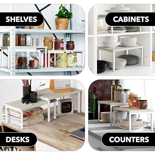 Simple Houseware Stackable Cabinet Counter Shelf Wooden Surface, Maple - color: Maple, size: Standard