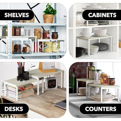 Simple Houseware Stackable Cabinet Counter Shelf Wooden Surface, Maple - color: Maple, size: Standard