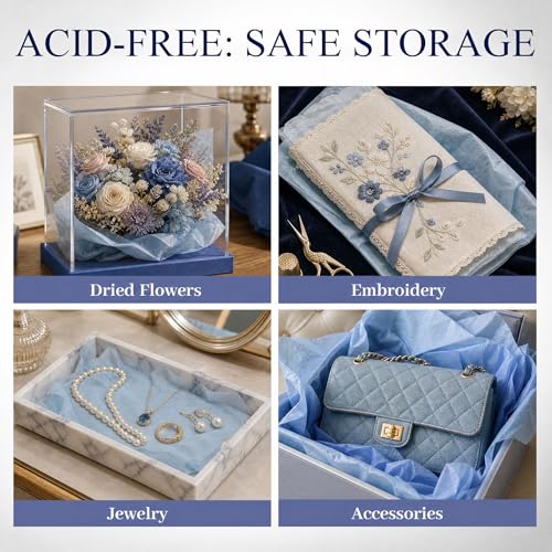 VGOODALL 450 Sheets Blue Tissue Paper, 6 Colors, 11.5 X 8 inches - color: Blue