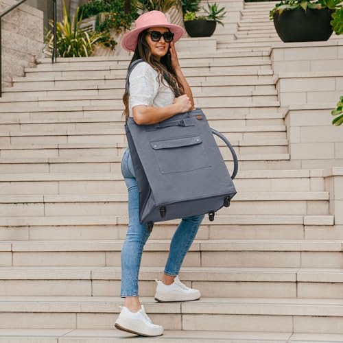 CleverMade Rolling Tote Bag With Wheels, 90L, 75 lb, Gunmetal - color: Gunmetal, size: 90l