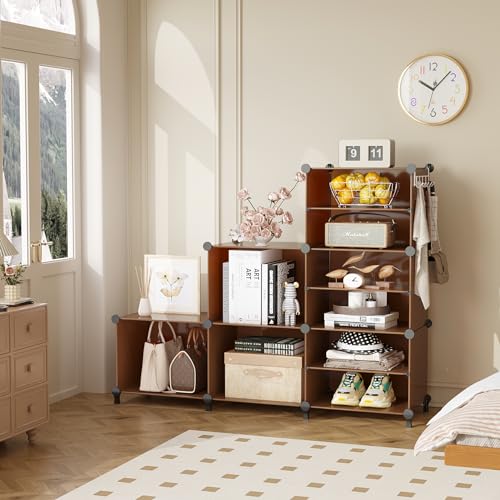 AWTATOS Closet Organizer 6 Cube Storage Shelves, Cocoa Brown - color: Cocoa Brown