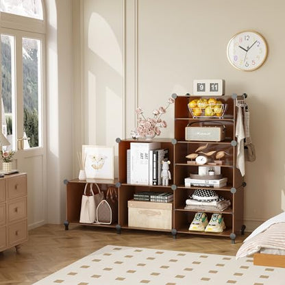 AWTATOS Closet Organizer 6 Cube Storage Shelves, Cocoa Brown - color: Cocoa Brown