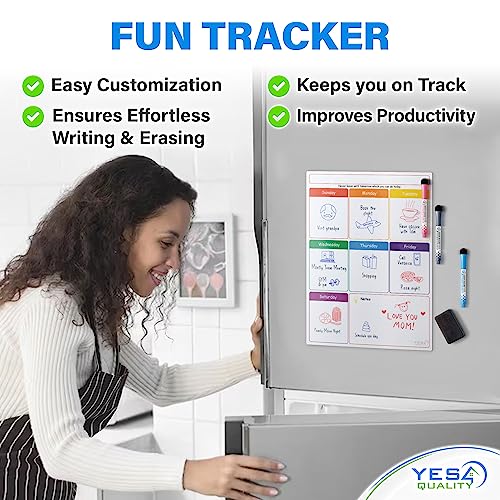 Magnetic Dry Erase Calendar 16x12 for Fridge with 3 Markers & Eraser - style: White Weekly Calendar