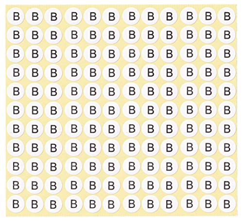 dealzEpic - Alphabet Stickers of The Letter B - Small Round Paper Self-Adhesive Peel and Stick Letter Labels - Set of 15 Sheets - color: Letter B