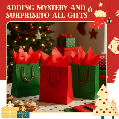 500 Sheets Red Tissue Paper Bulk 20 x 30 Inch for Christmas Gift Bags - color: Red, size: 20 x 30 Inch