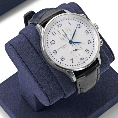 Blue Single Watch Display Stand with Microfiber Watch Holder - color: Blue