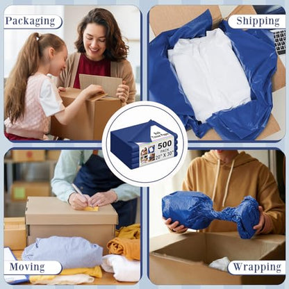500 Sheets Navy Blue Tissue Paper Bulk 20 x 30 Inch for Rosh Hashanah Gifts - color: Navy Blue, size: 20 x 30 Inch