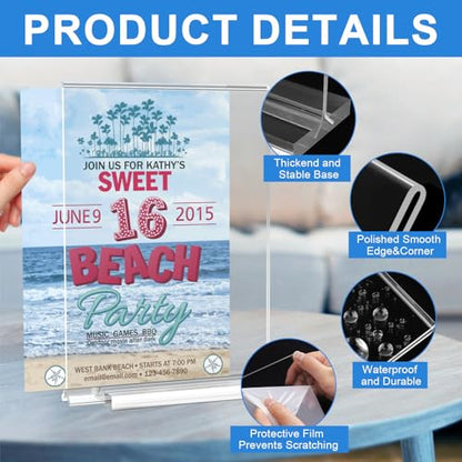 Dynta 48 Pack Acrylic Sign Holder 8.5 x 11 Inches Clear Table Sign Holder - size: 8.5x11 Inches (Pack of 2)