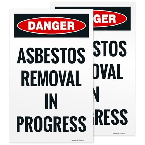 OSHA Danger Asbestos Removal in Progress Sidewalk Sign Kit, - size: 10x16 Inches, style: 2 Pack - Replacement Panels