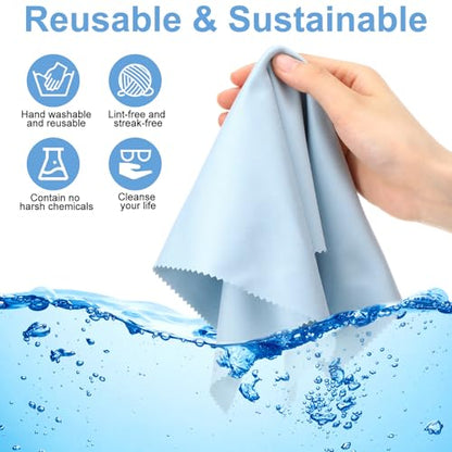 Frienda 12 Pack Large Glass Cleaning Cloth, Green, Yellow, Blue, Light Gray - color: Green, Yellow, Blue, Light Gray