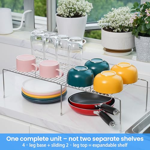 Tomorotec Spice Rack Cabinet Organizer, Expandable Steel, Kitchen, Silver - color: Silver-2 Pcs