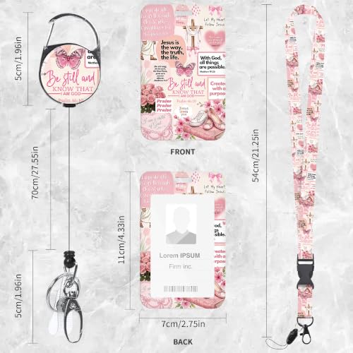 Christian Butterfly Lanyard with ID Holder and Retractable Badge Reel - color: Christian Butterfly