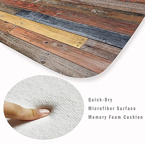 Bathroom Anti-Slip Bath Mat Retro Series Wooden Board 35x21 Inches - color: Wood Grain, size: 1'9" x 2'11" (Rectangular)