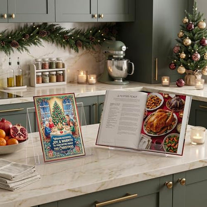 MyGift Modern 4 mm Premium Clear Acrylic Cookbook Holder, Recipe Book Stand, Magazine Display Rack, Set of 2 - size: 2 Stands