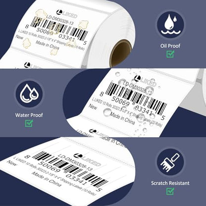 LLIKED 700 Thermal Shipping Labels 3"x2", Strong Adhesive Labels - size: 3"x2"-1 Roll