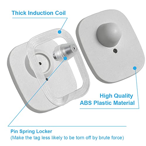 250Pcs 8.2Mhz RF Security Clothing Tags Grey Retails EAS Clothes Tag with 250 Pins and 100 Lanyards - style: 250 Gray Tags + 100 Lanyards